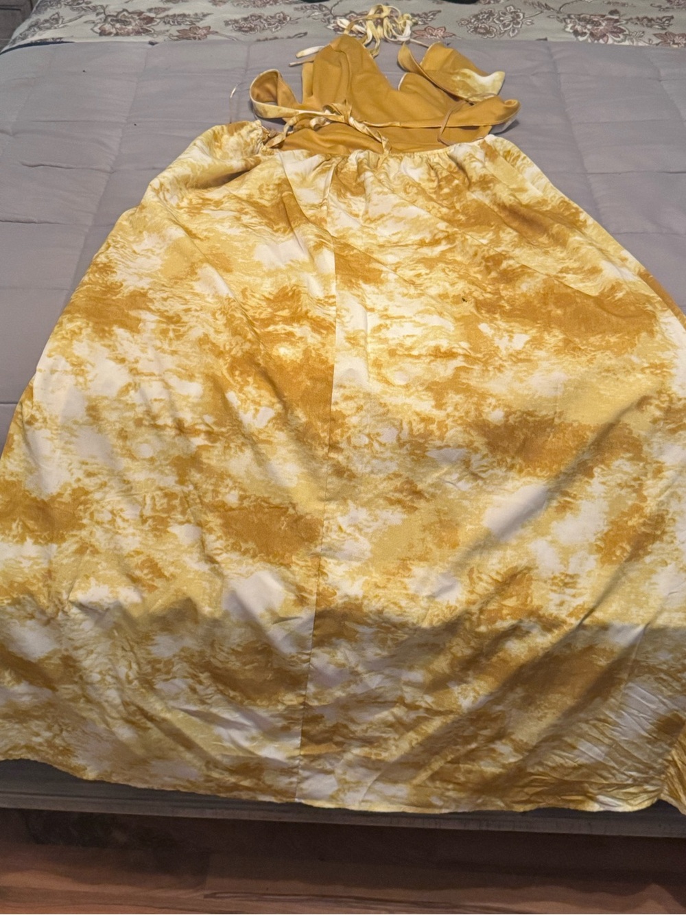 ambition Yellow and White Tie-Dye Maxi Dress!